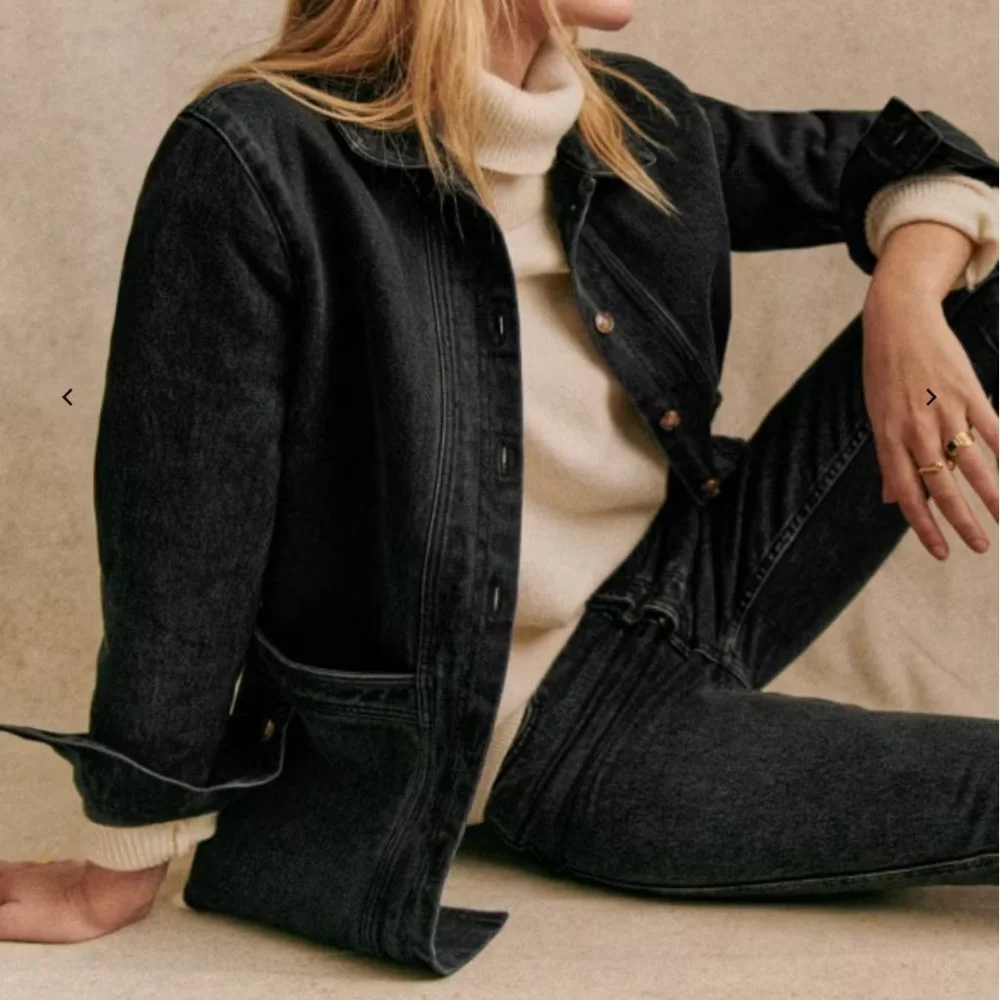 SOLD // Sézane NWT Will Jacket in Washed Black Size L - Picture 1 of 6